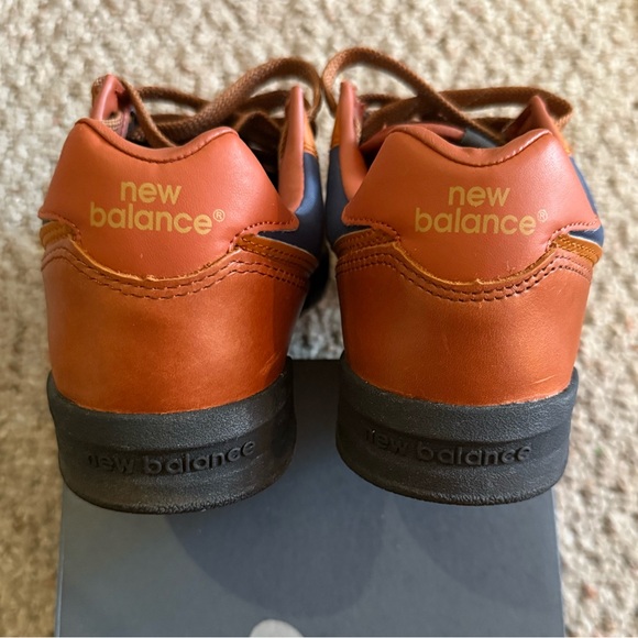 New Balance Men's 574 Blue and Brown Sneakers - Picture 4 of 5